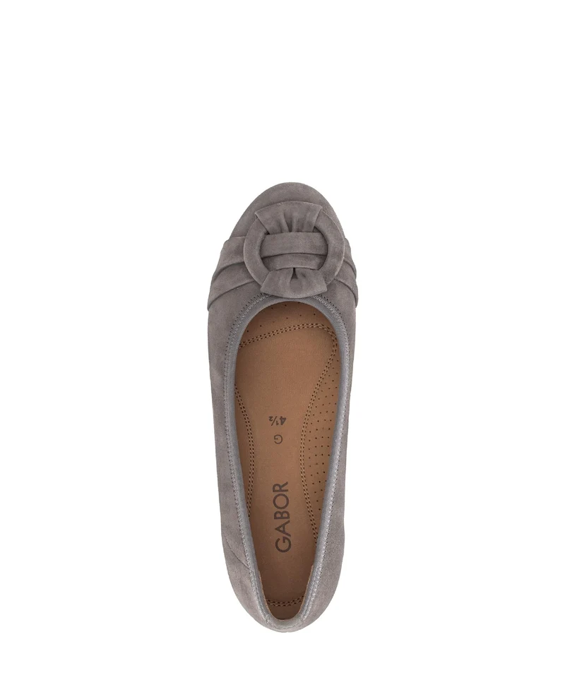 Ballerines beiges en cuir velours