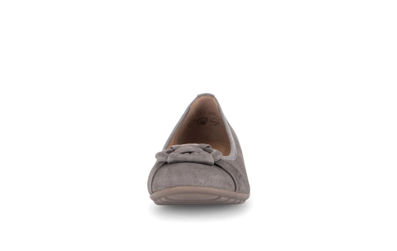 Ballerines beiges en cuir velours