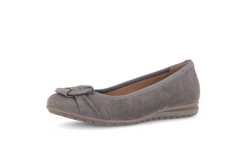Ballerines beiges en cuir velours