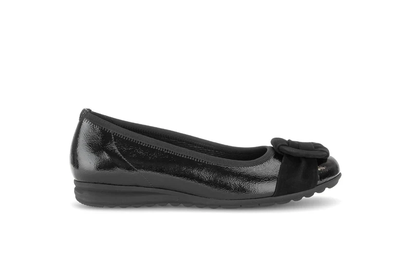 Ballerines noires en cuirs combinés