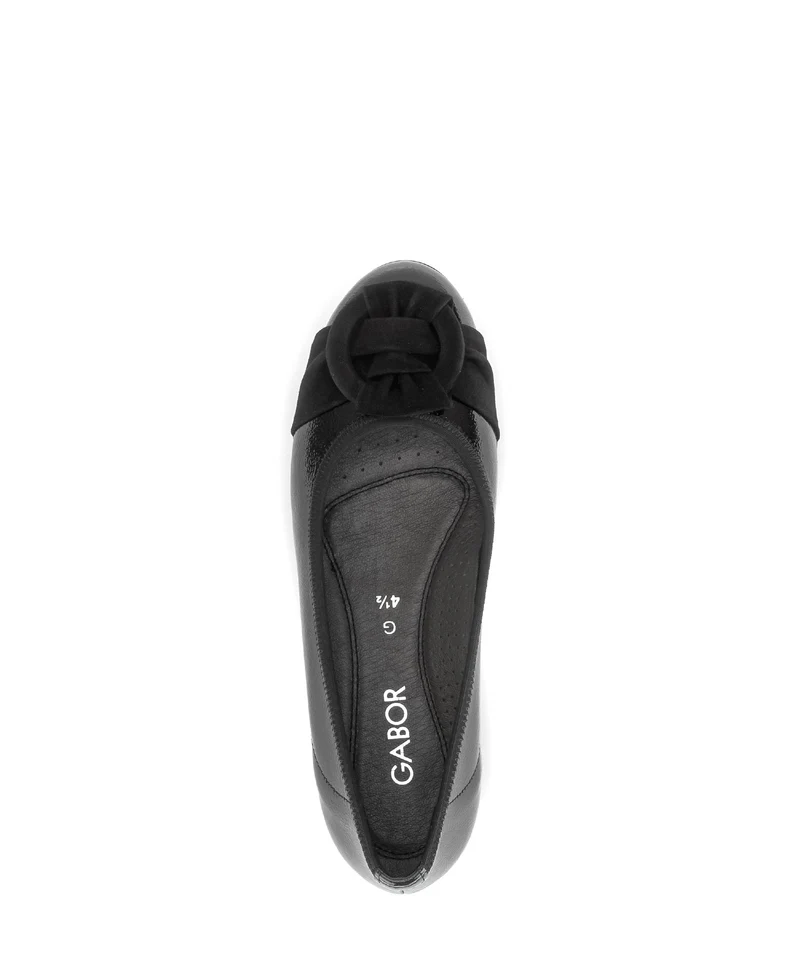 Ballerines noires en cuirs combinés