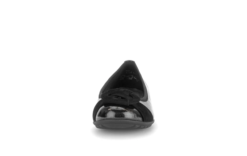 Ballerines noires en cuirs combinés