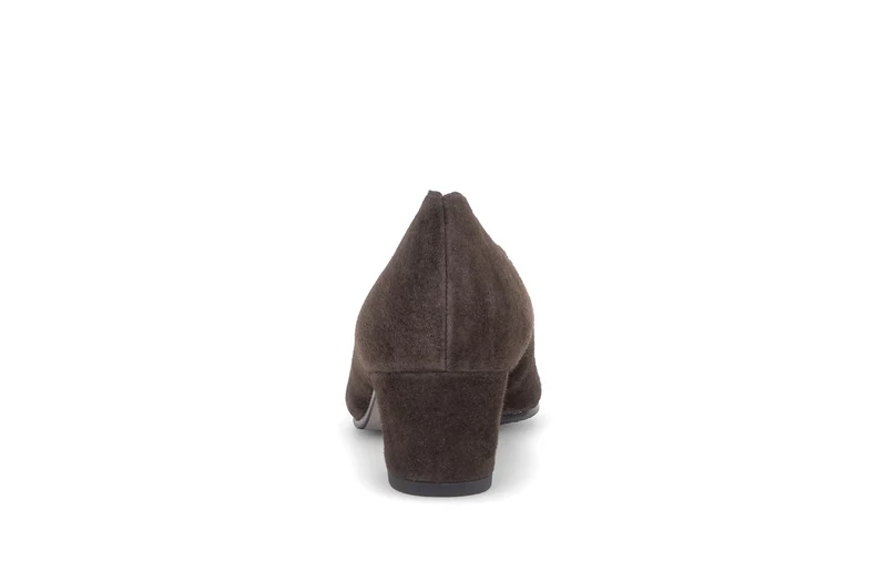 Escarpins marron en cuir velours