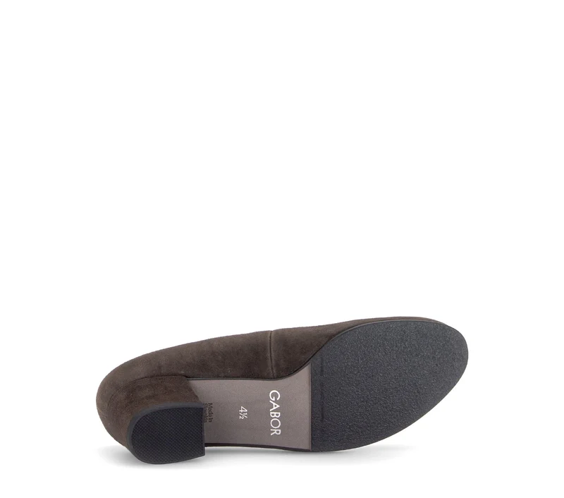 Escarpins marron en cuir velours