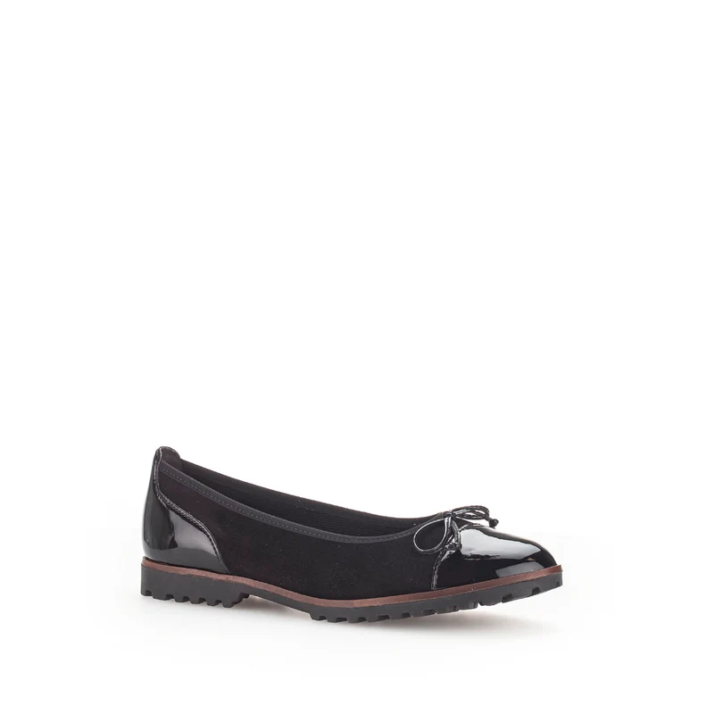 Ballerines noires en combinaison cuirs