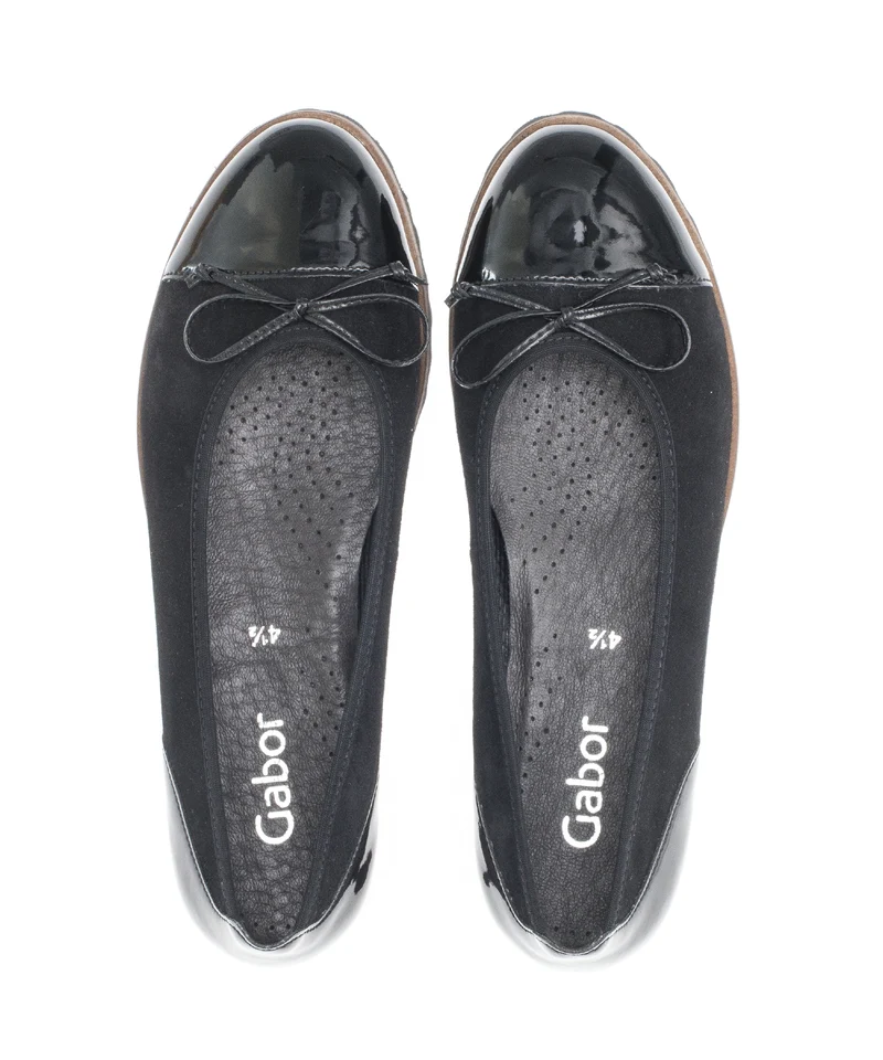 Ballerines noires en combinaison cuirs