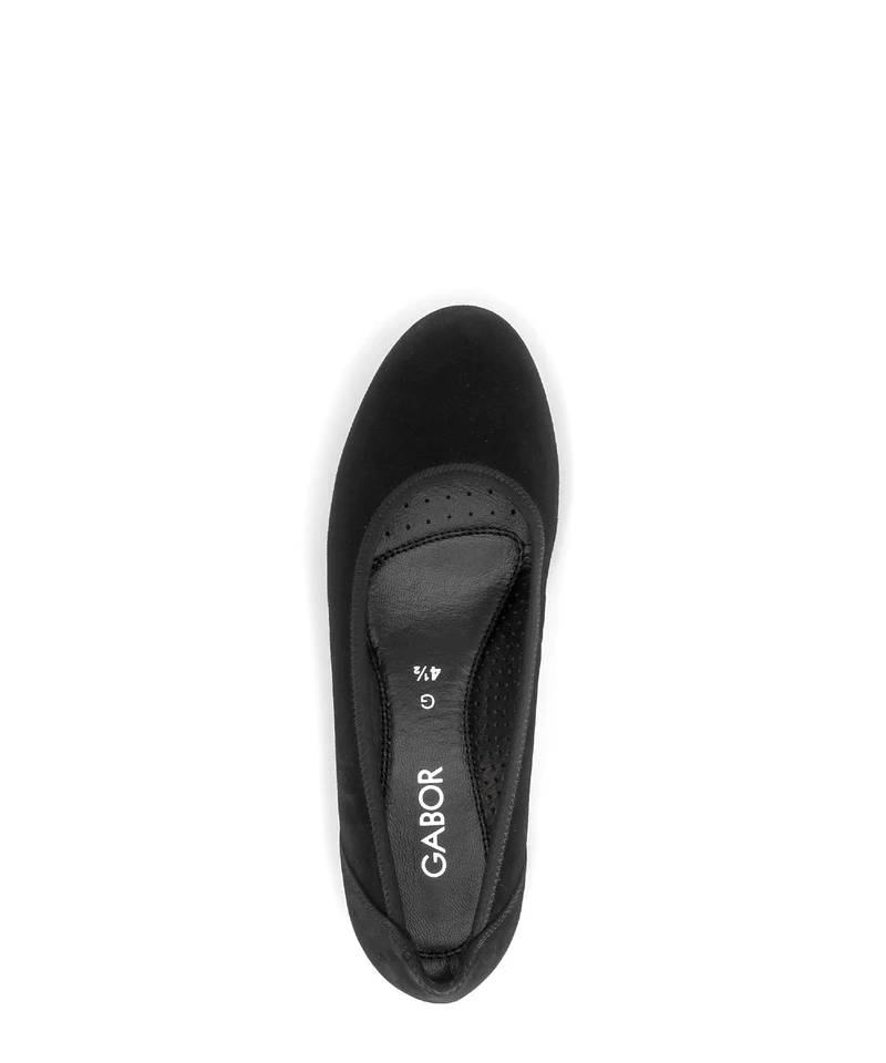Ballerines noires en cuir velours
