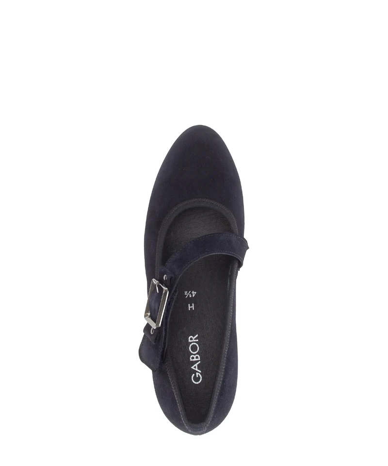 Escarpins bleus en cuir velours