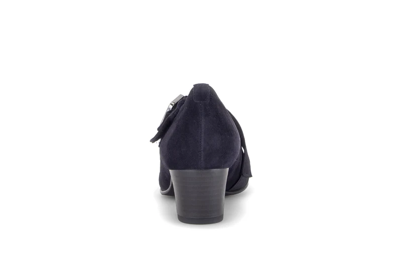Escarpins bleus en cuir velours