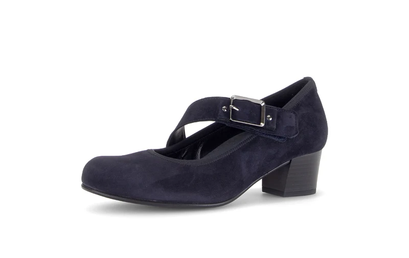 Escarpins bleus en cuir velours