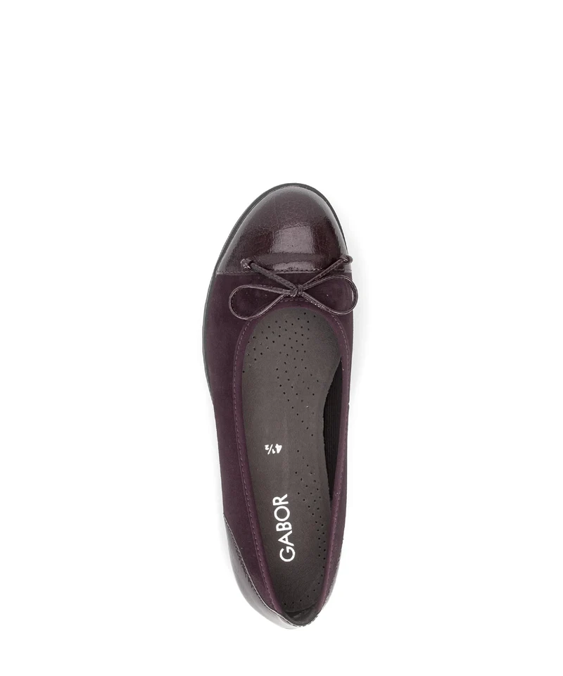 Ballerines merlot en nubuck et vernis