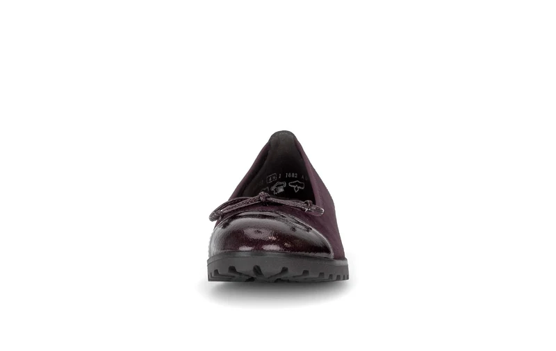 Ballerines merlot en nubuck et vernis