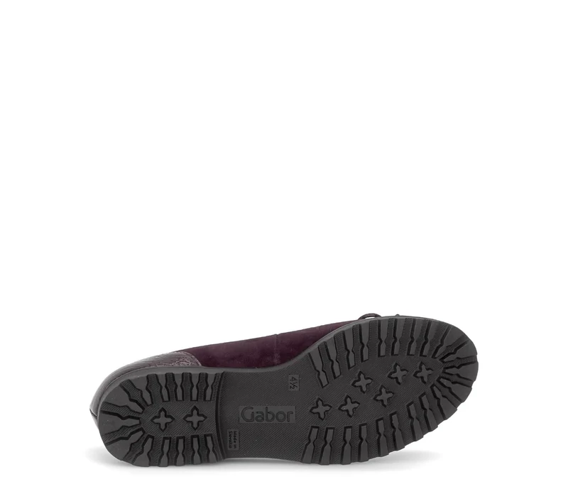 Ballerines merlot en nubuck et vernis
