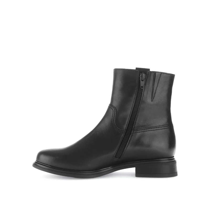 Bottines noires en cuir lisse