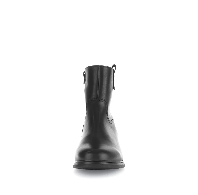Bottines noires en cuir lisse
