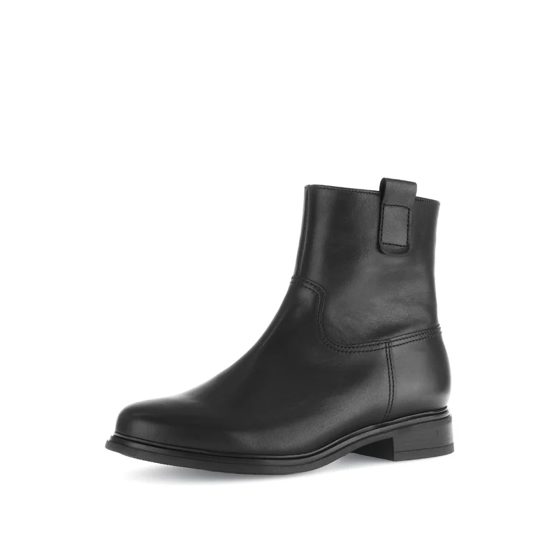 Bottines noires en cuir lisse