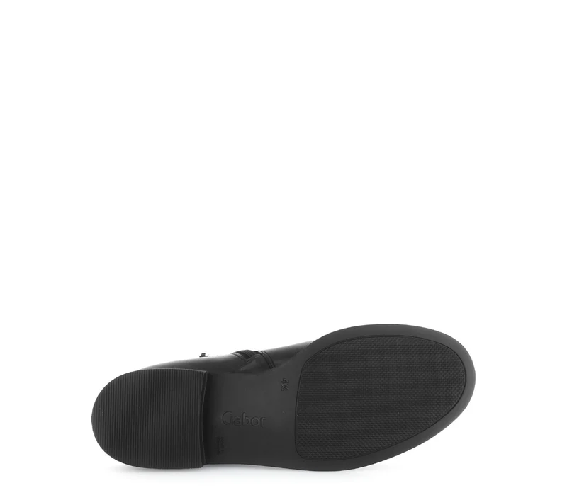 Bottines noires en cuir lisse
