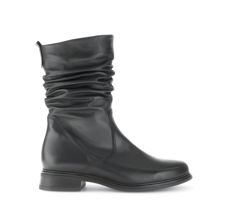 Bottines mid noires en cuir lisse