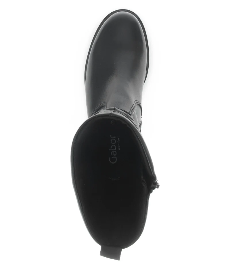 Bottines mid noires en cuir lisse