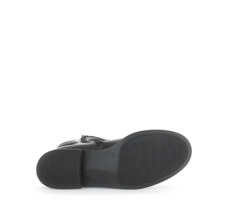 Bottines mid noires en cuir lisse