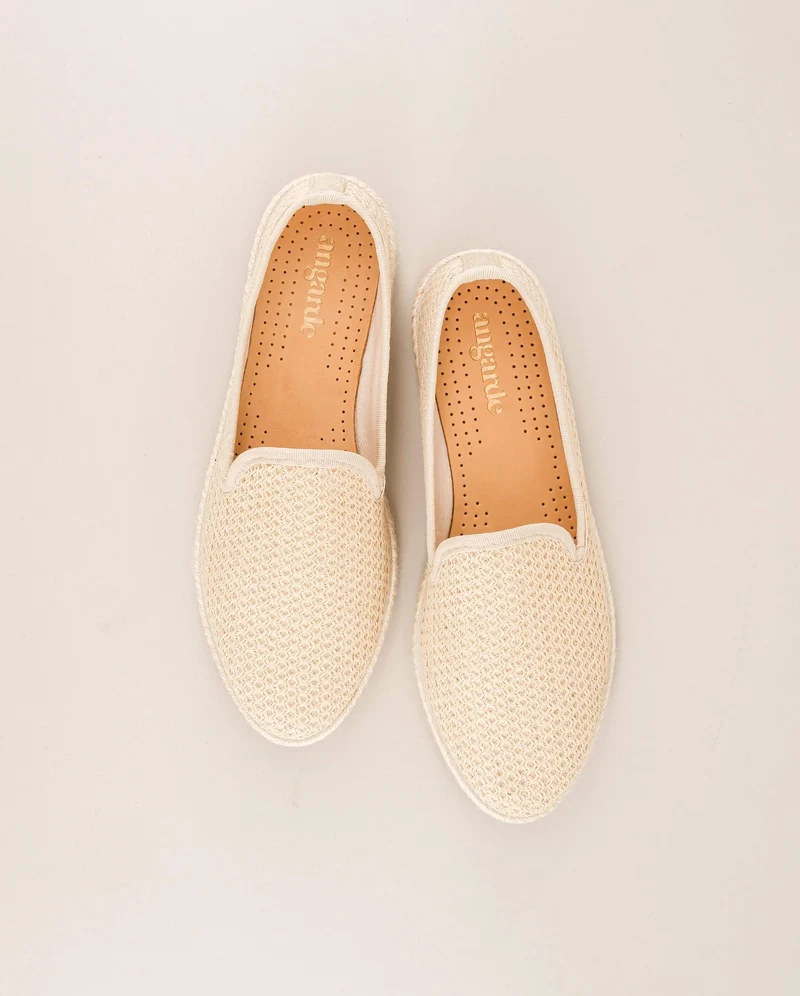 Espadrille femme Cenitz, mesh beige ivoire