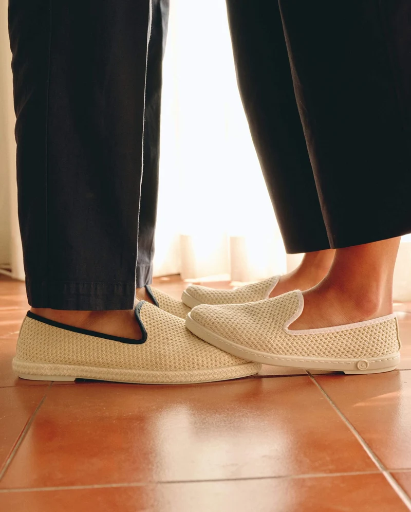 Espadrille femme Cenitz, mesh beige ivoire