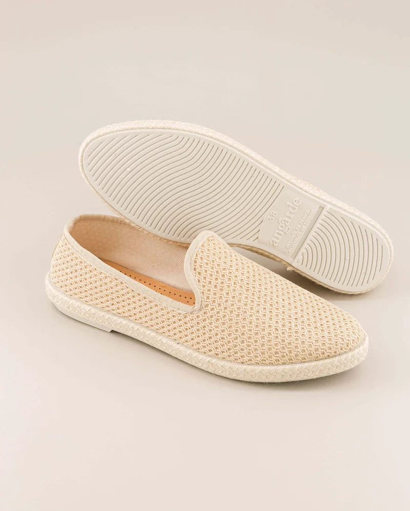 Espadrille femme Cenitz, mesh beige ivoire