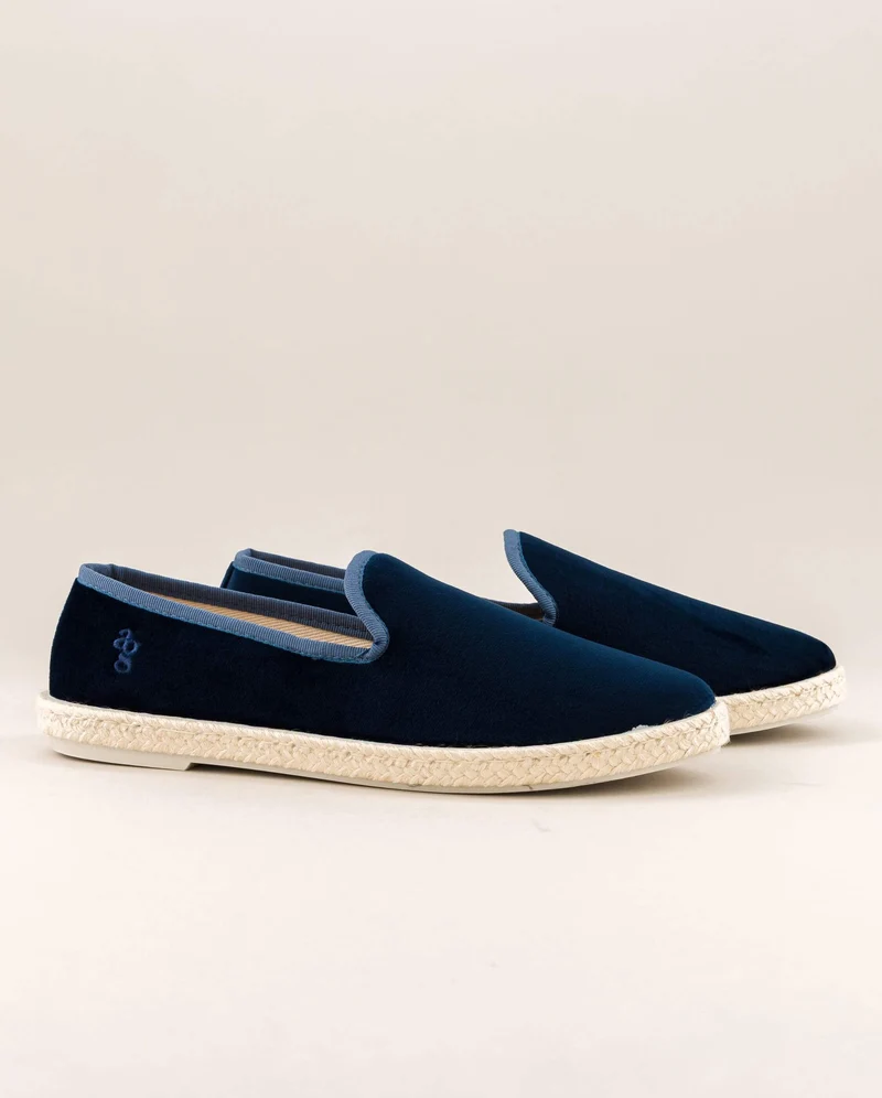 Espadrille femme Cenitz, velours bleu myrtille