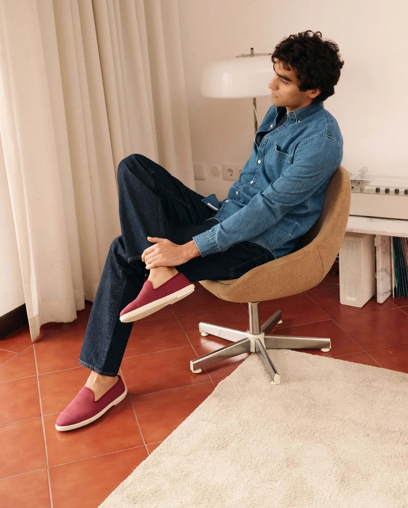 Espadrille homme Cenitz, coton recyclé bordeaux
