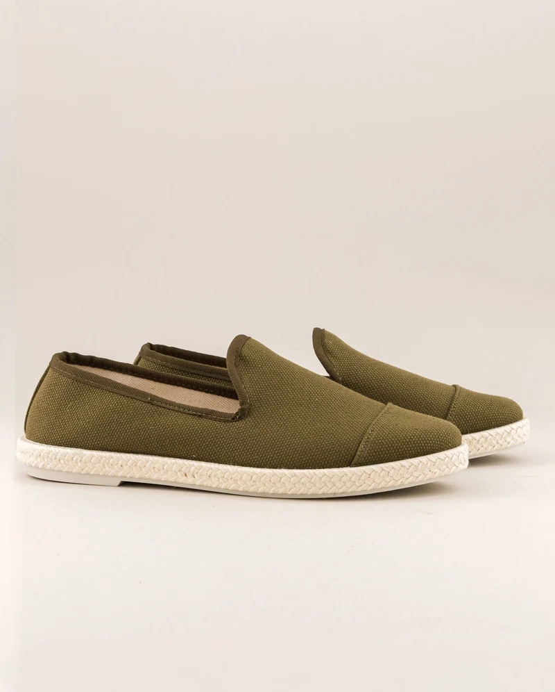 Espadrille homme Cenitz, coton recyclé kaki