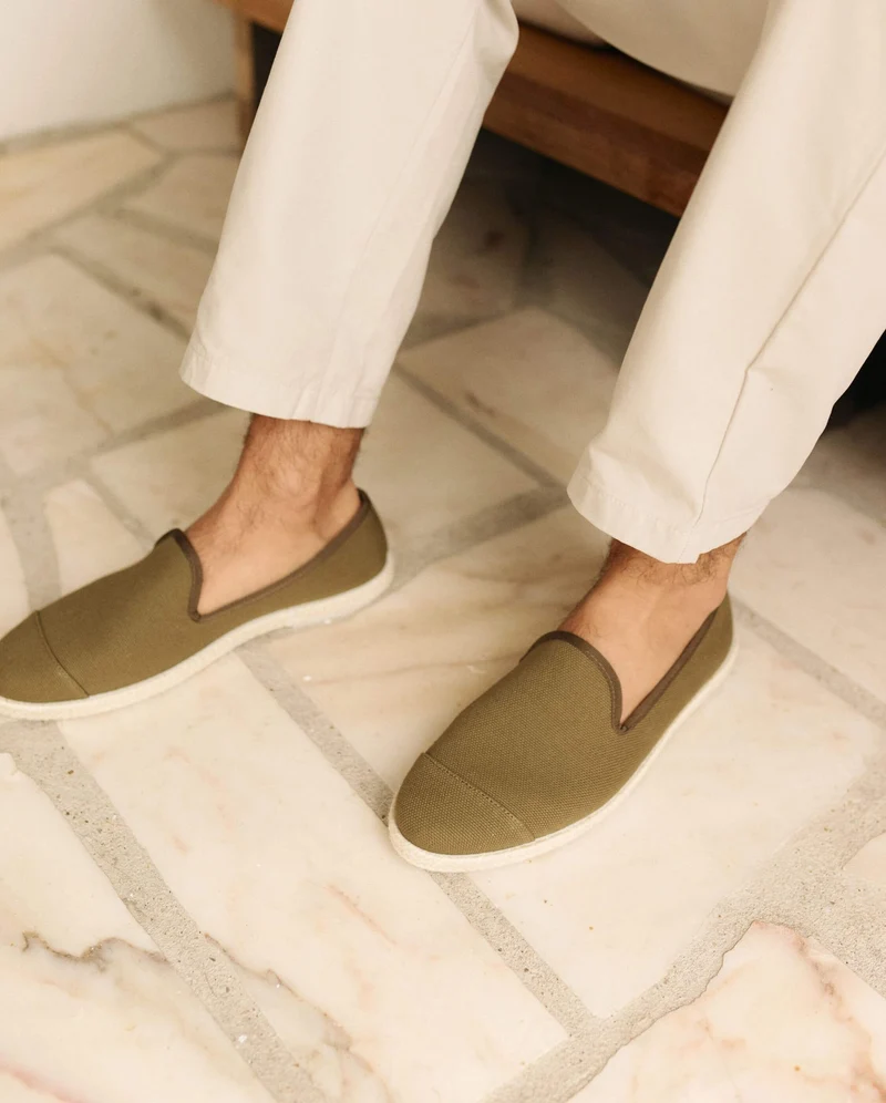 Espadrille homme Cenitz, coton recyclé kaki
