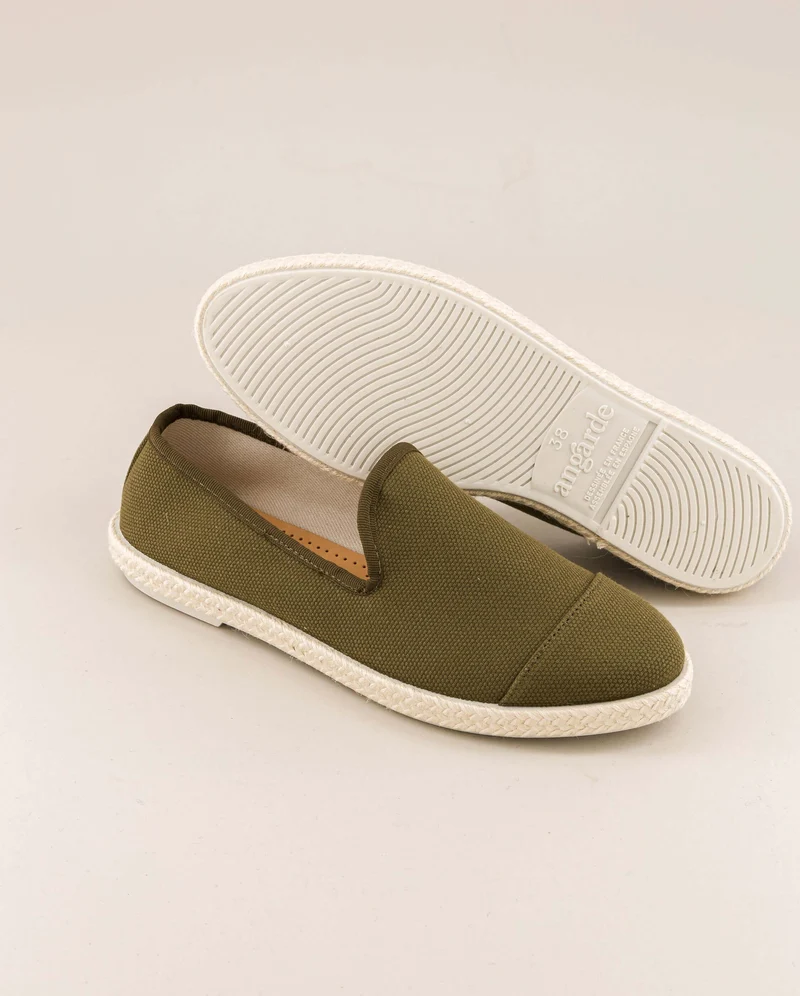 Espadrille homme Cenitz, coton recyclé kaki