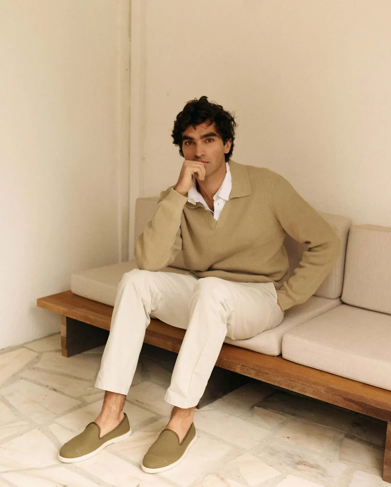 Espadrille homme Cenitz, coton recyclé kaki