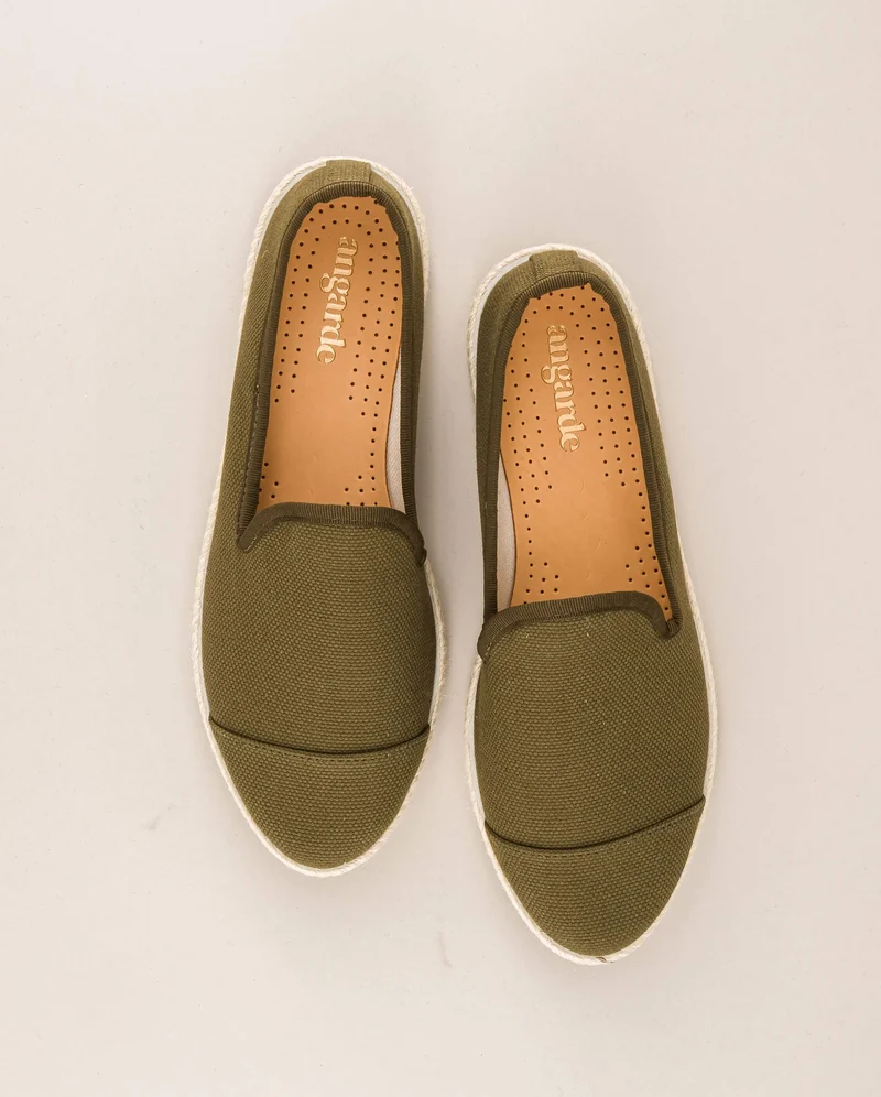 Espadrille homme Cenitz, coton recyclé kaki