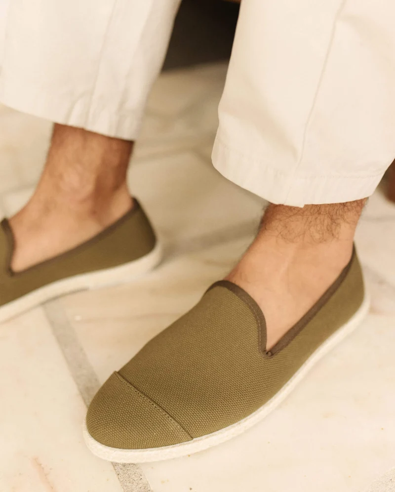 Espadrille homme Cenitz, coton recyclé kaki