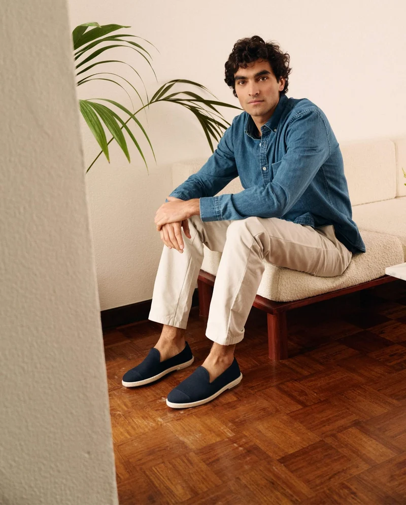 Espadrille homme Cenitz, coton recyclé marine