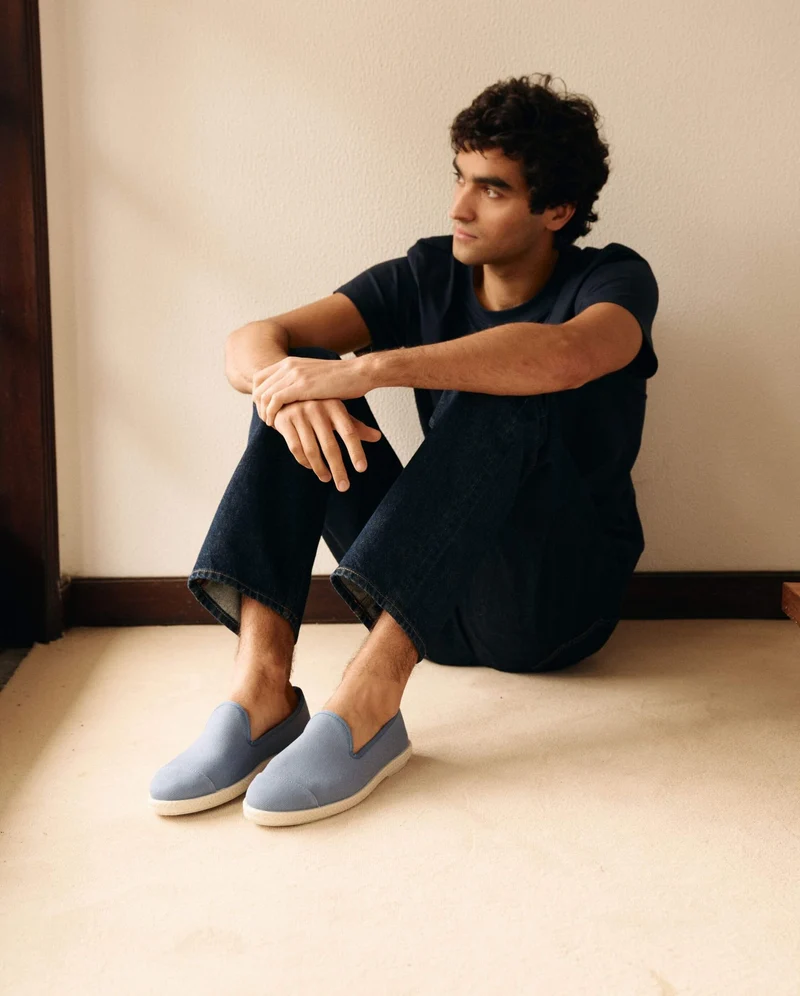Espadrille homme Cenitz, coton recyclé indigo