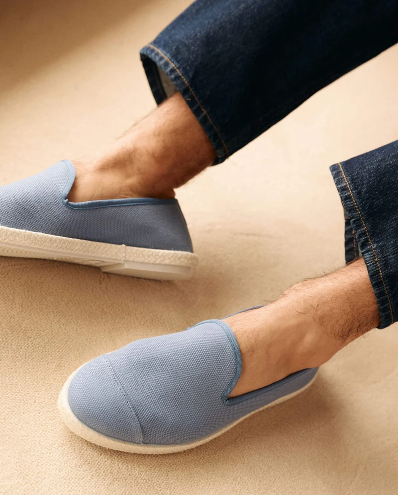 Espadrille homme Cenitz, coton recyclé indigo