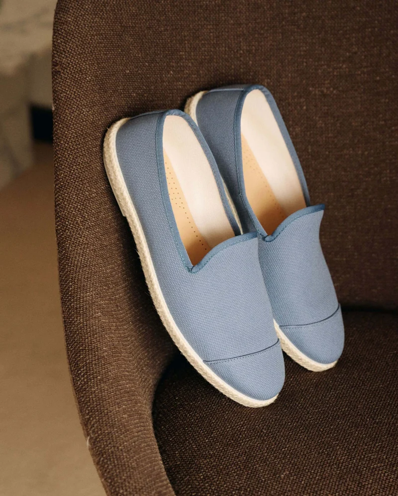 Espadrille homme Cenitz, coton recyclé indigo