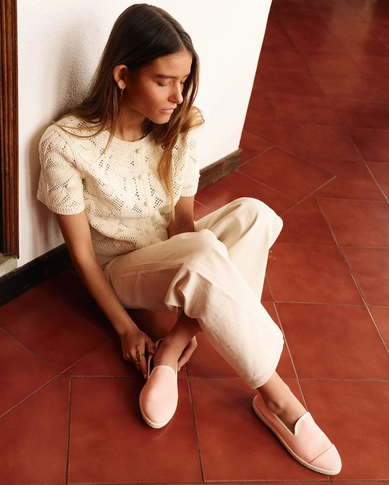 Espadrille femme Cenitz, coton recyclé nude