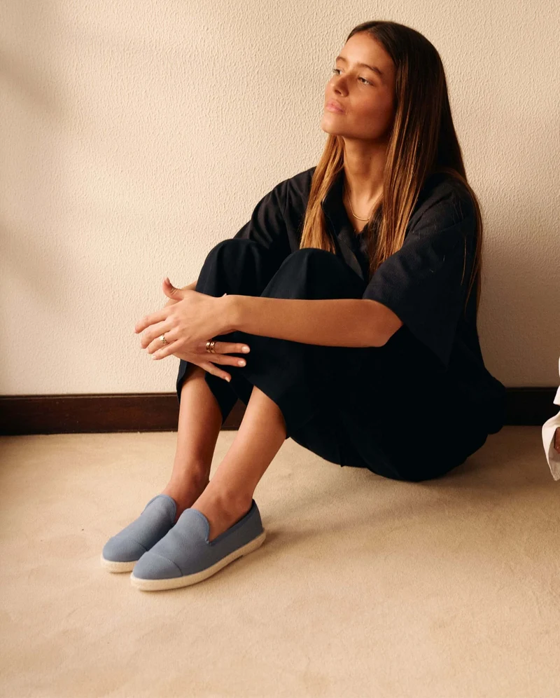 Espadrille femme Cenitz, coton recyclé indigo