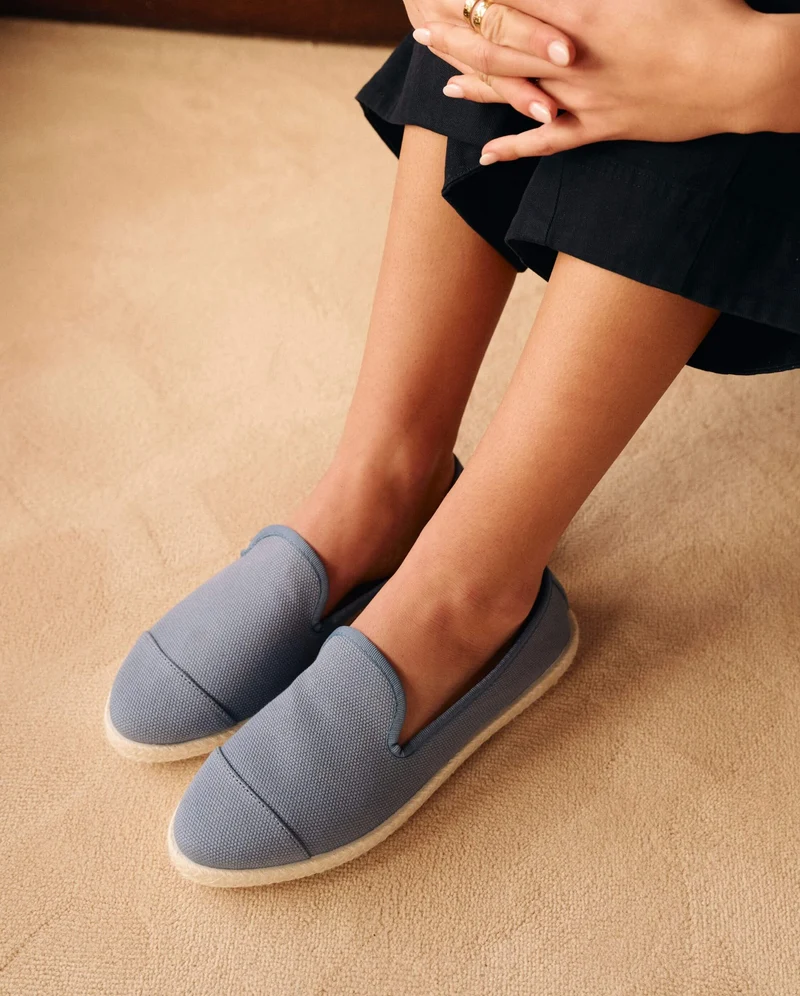 Espadrille femme Cenitz, coton recyclé indigo