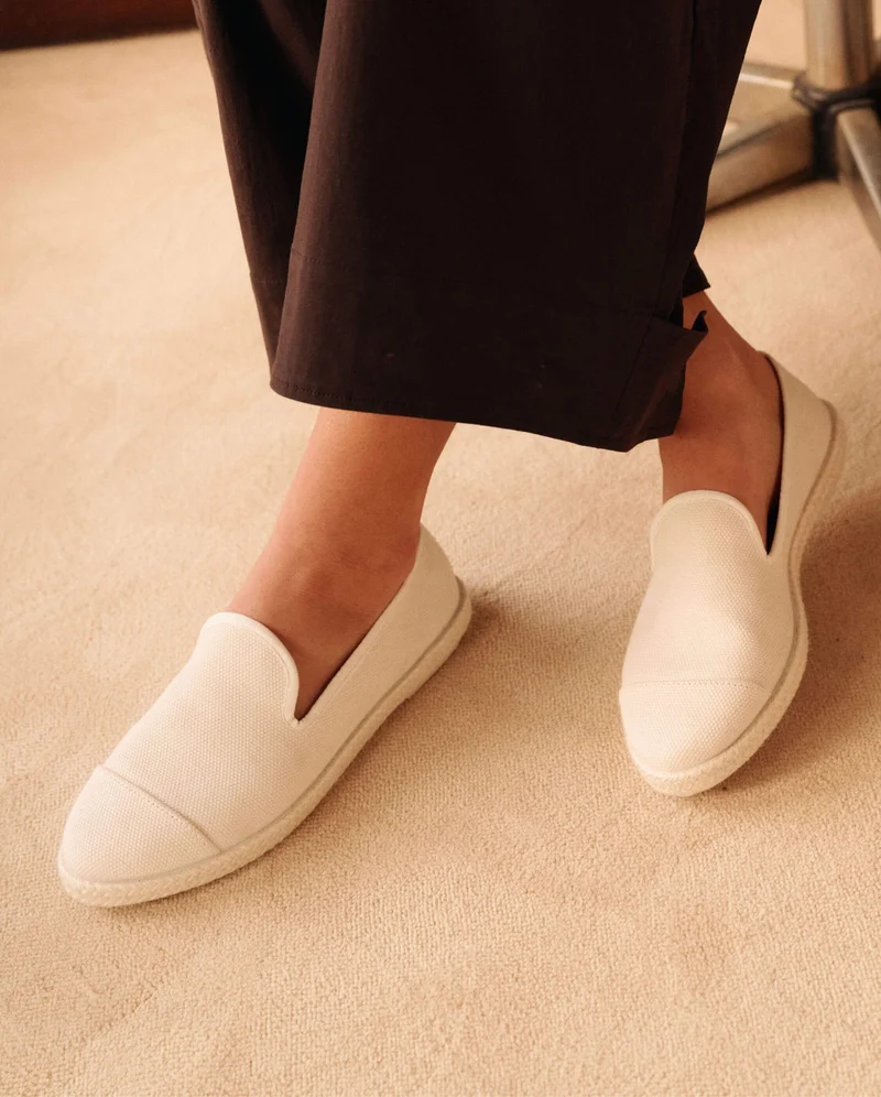 Espadrille femme Cenitz, coton recyclé ivoire