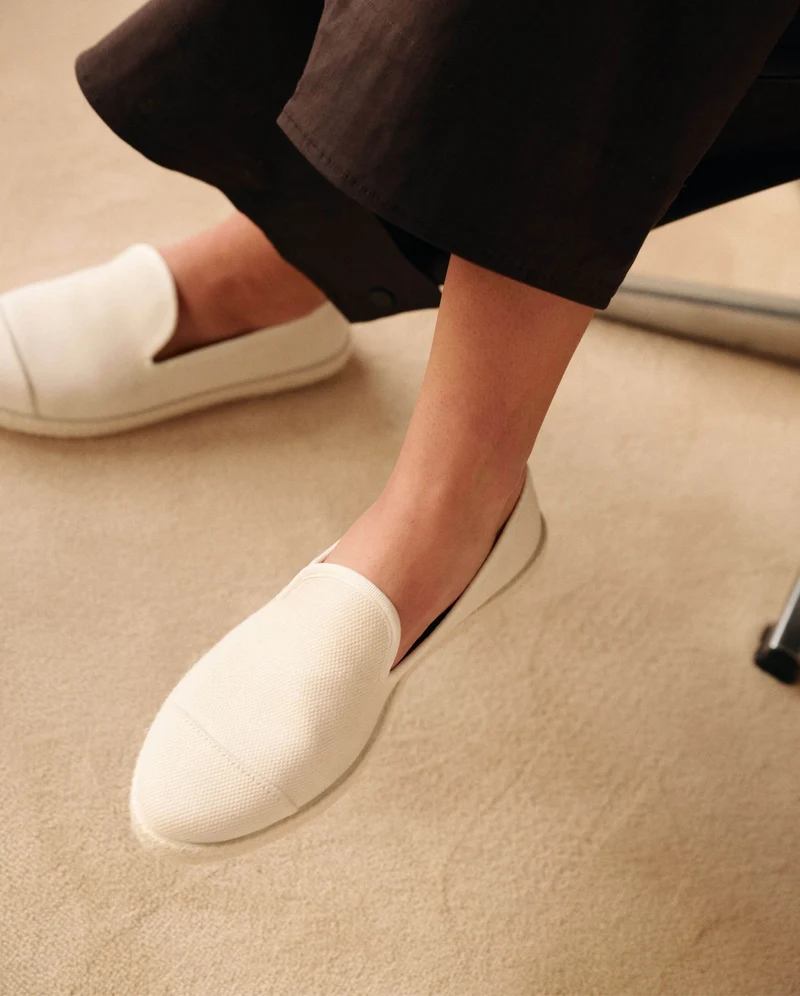 Espadrille femme Cenitz, coton recyclé ivoire