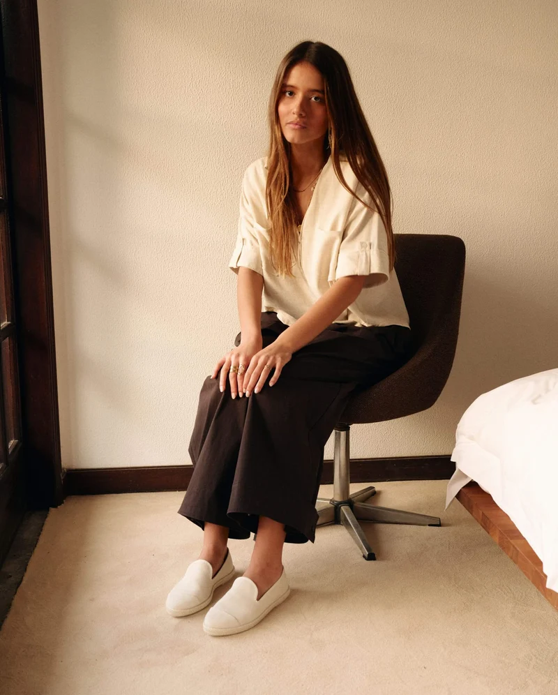 Espadrille femme Cenitz, coton recyclé ivoire