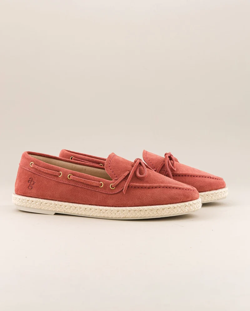 Mocassin bateau femme Betty, cuir terracotta