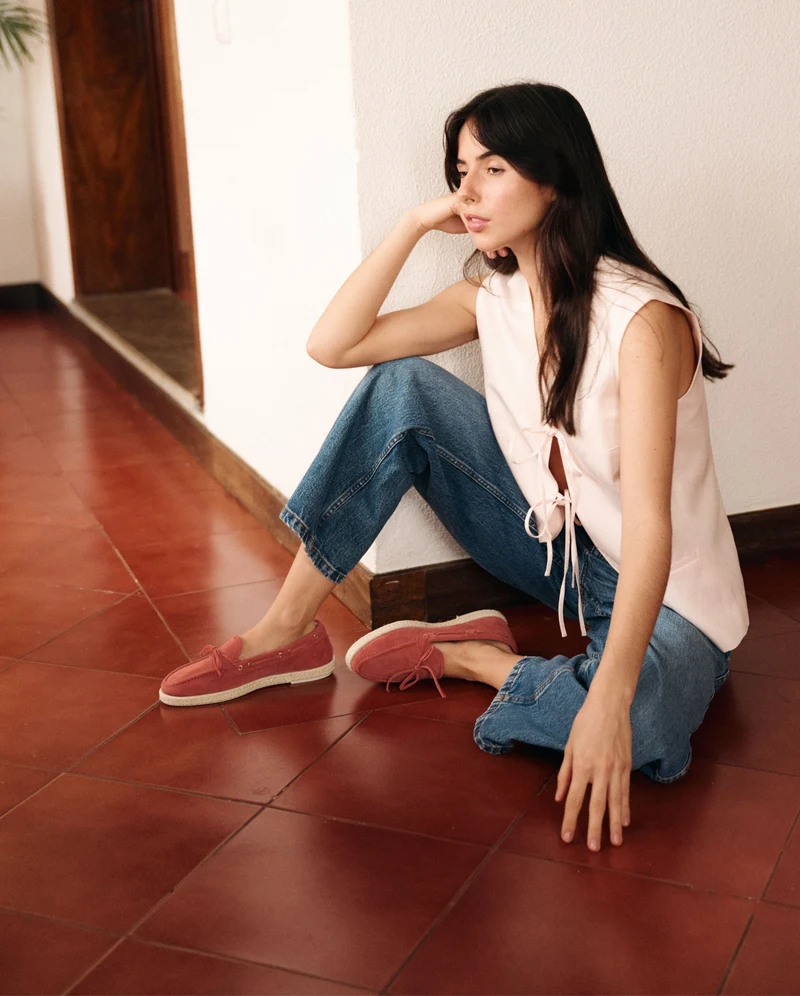 Mocassin bateau femme Betty, cuir terracotta