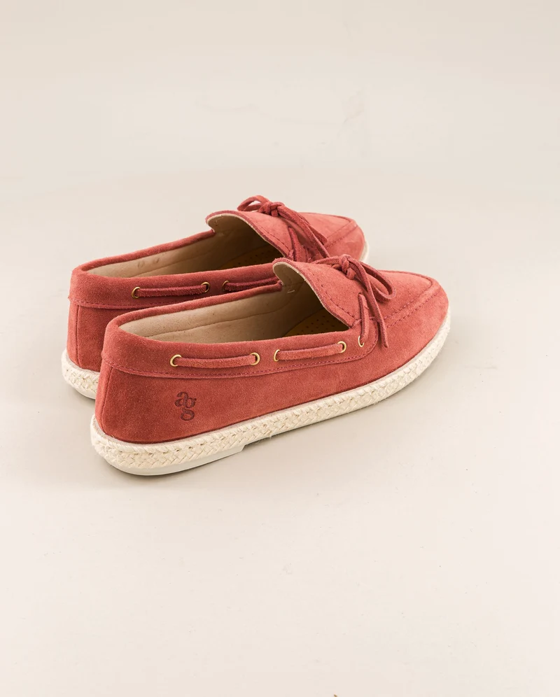 Mocassin bateau femme Betty, cuir terracotta