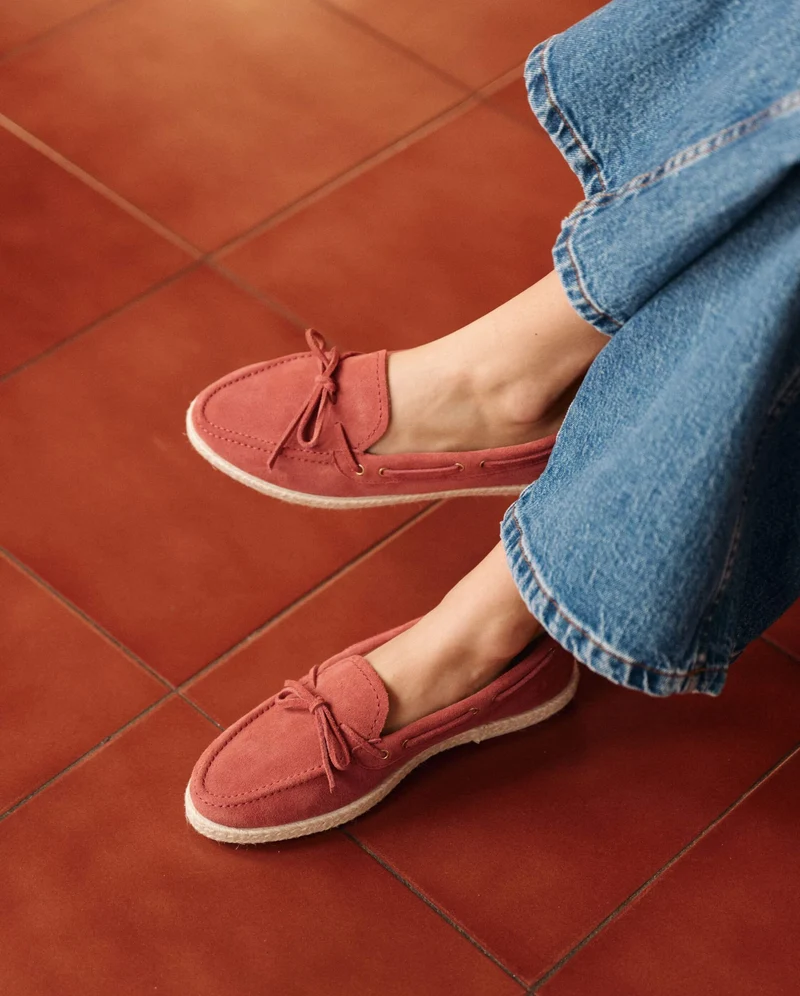 Mocassin bateau femme Betty, cuir terracotta