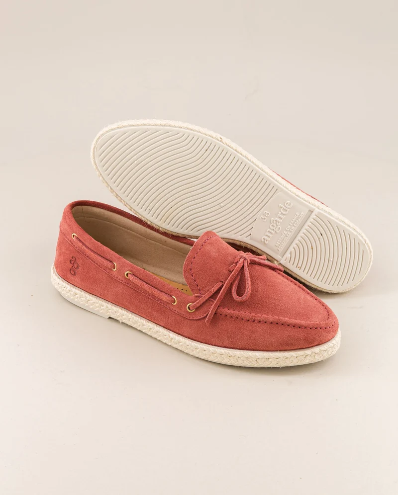 Mocassin bateau femme Betty, cuir terracotta